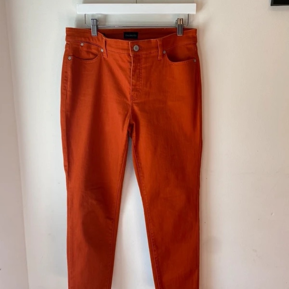 Talbots Fiery Orange Straight Leg Jeans